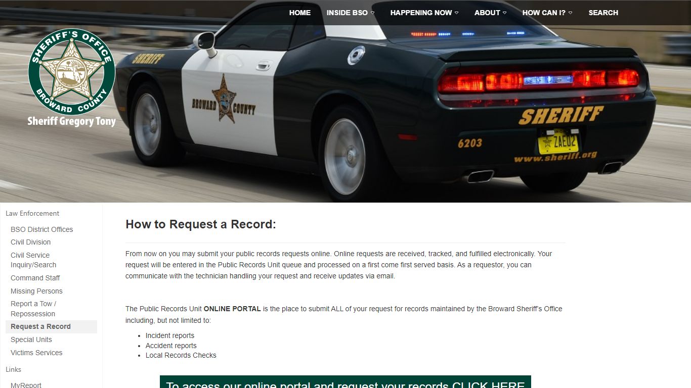 Request a Record | Broward County - Broward County Sheriff's Office